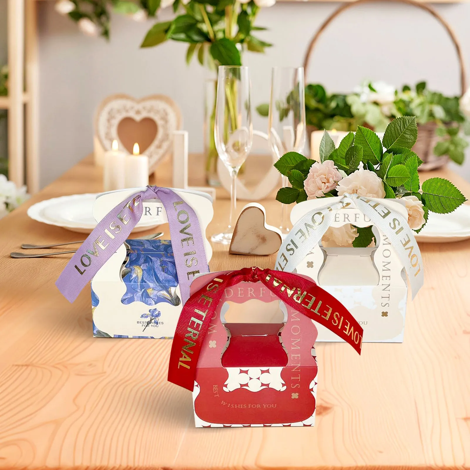 Luxury Gift Box Set of 10, Premium Hand Bag Flower Gift Box Set