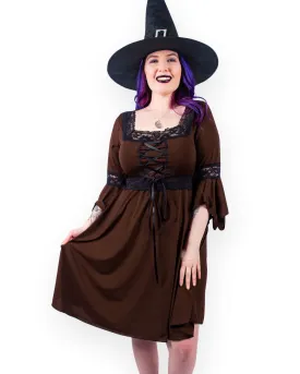 Magick Witch Costume with Renaissance Dress, Walnut