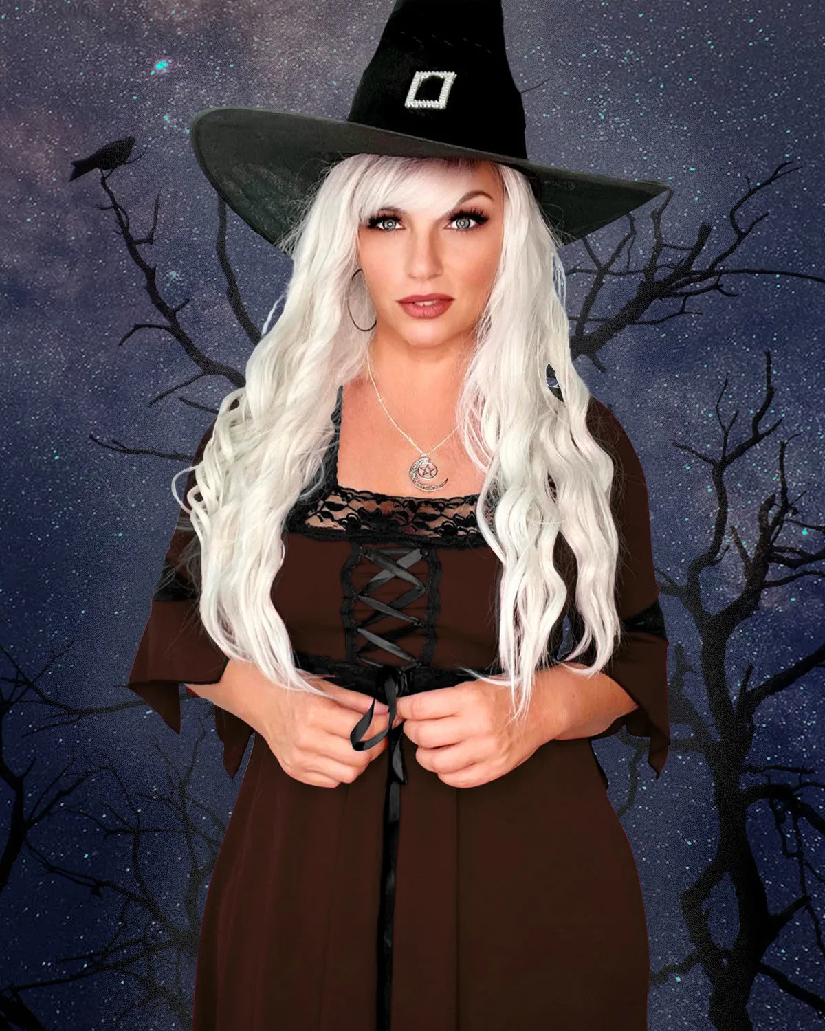 Magick Witch Costume with Renaissance Dress, Walnut