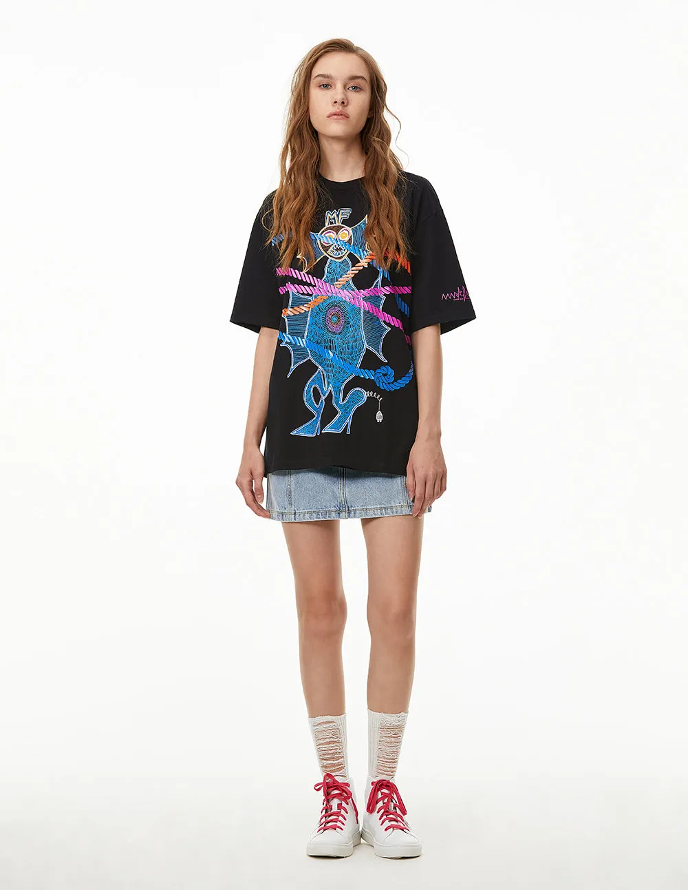 MARK FAST WOMEN PRINT ROUND NECK T-SHIRT