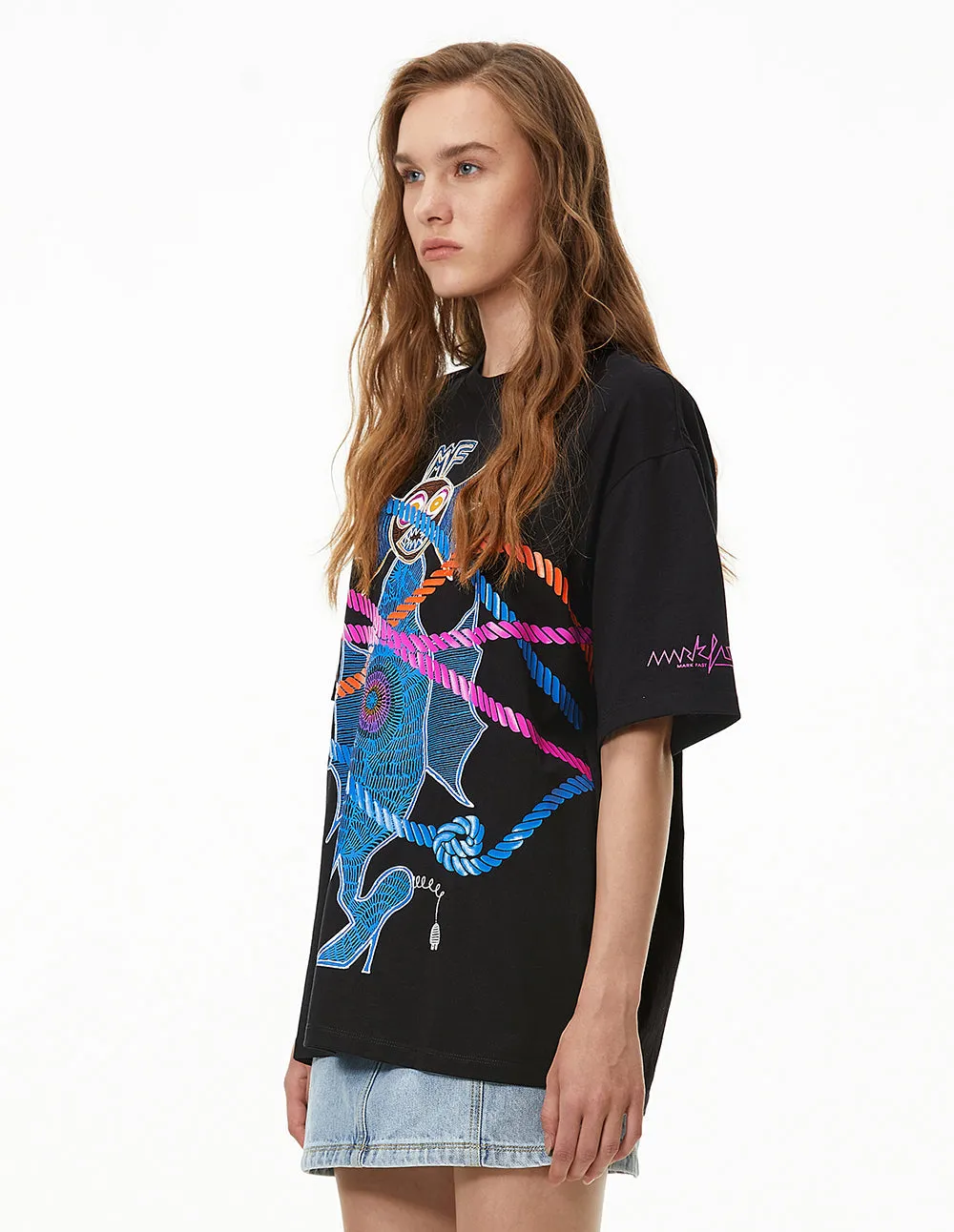 MARK FAST WOMEN PRINT ROUND NECK T-SHIRT