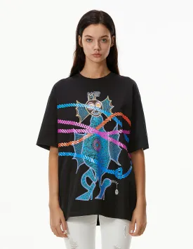MARK FAST WOMEN PRINT ROUND NECK T-SHIRT