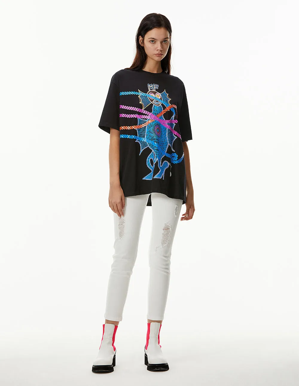 MARK FAST WOMEN PRINT ROUND NECK T-SHIRT