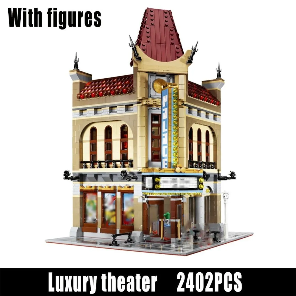 MOC NON  City Street View Series 15002 15004 15005 15001 Bank Ahitecture Decoration Model Building Blocks Bricks Kids
