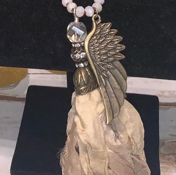 Pendant Necklaces shabby shores couture jewelry accessories Mother’s Day gift present birthday shower pink beaded tasseled fringed feminine