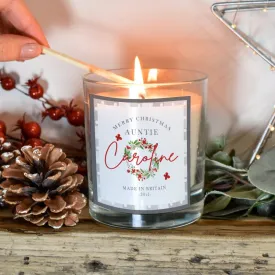 Personalised Auntie Christmas Candle, Auntie Candle Gift, Christmas Aunty Candle Gift, Aunt Christmas Gifts, Scented Candles,Christmas Gift