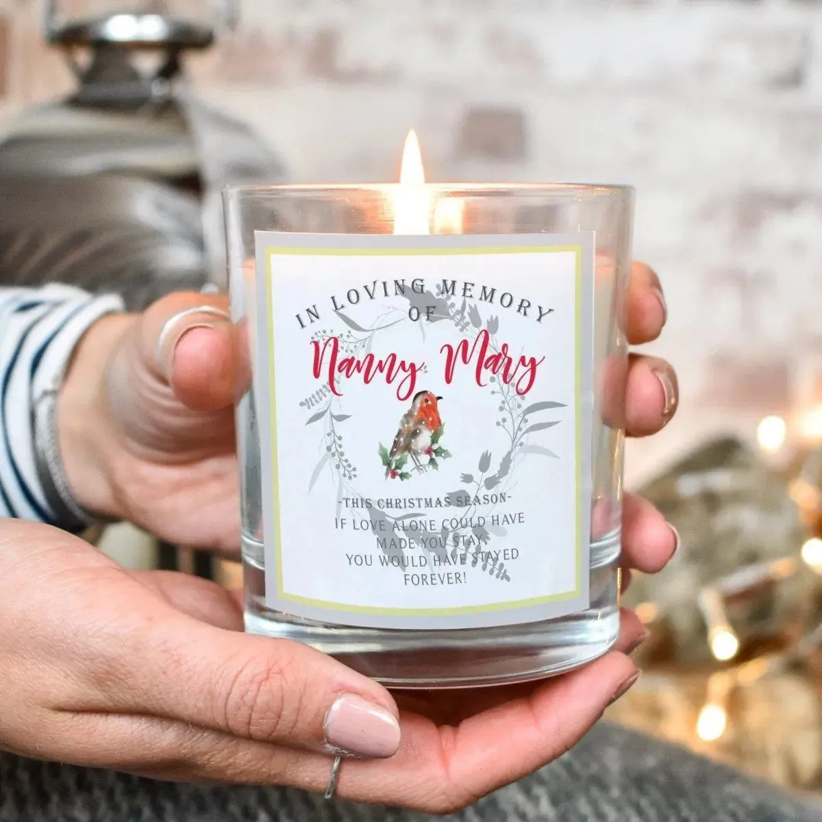 Personalised Christmas Lost Love One Candle Memorial Candle Christmas Remembrance Gift Remember Loved One  Loved One candle Loving Memory