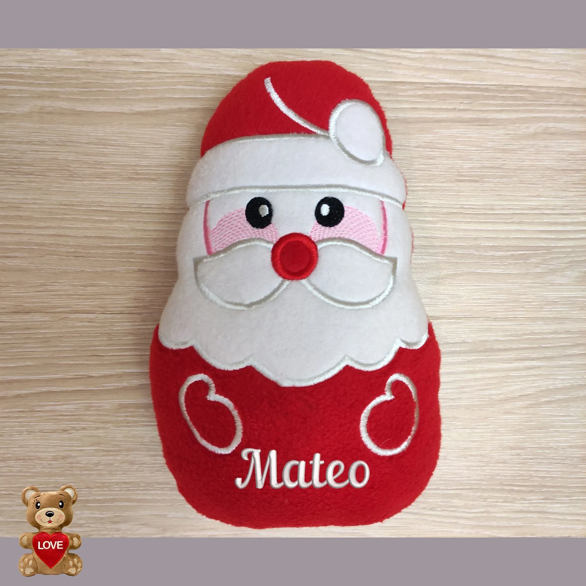 Personalised embroidery Plush Soft Toy Christmas Santa - Custom Gifts For Children