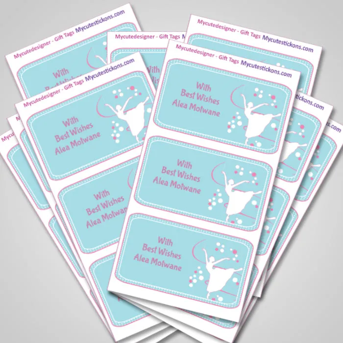 Personalised Gift Sticker - Ballerina - Set of 60