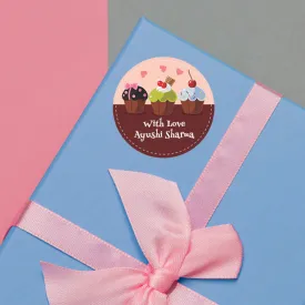 Personalised Gift Sticker - Cuppy Cake - Set of 60