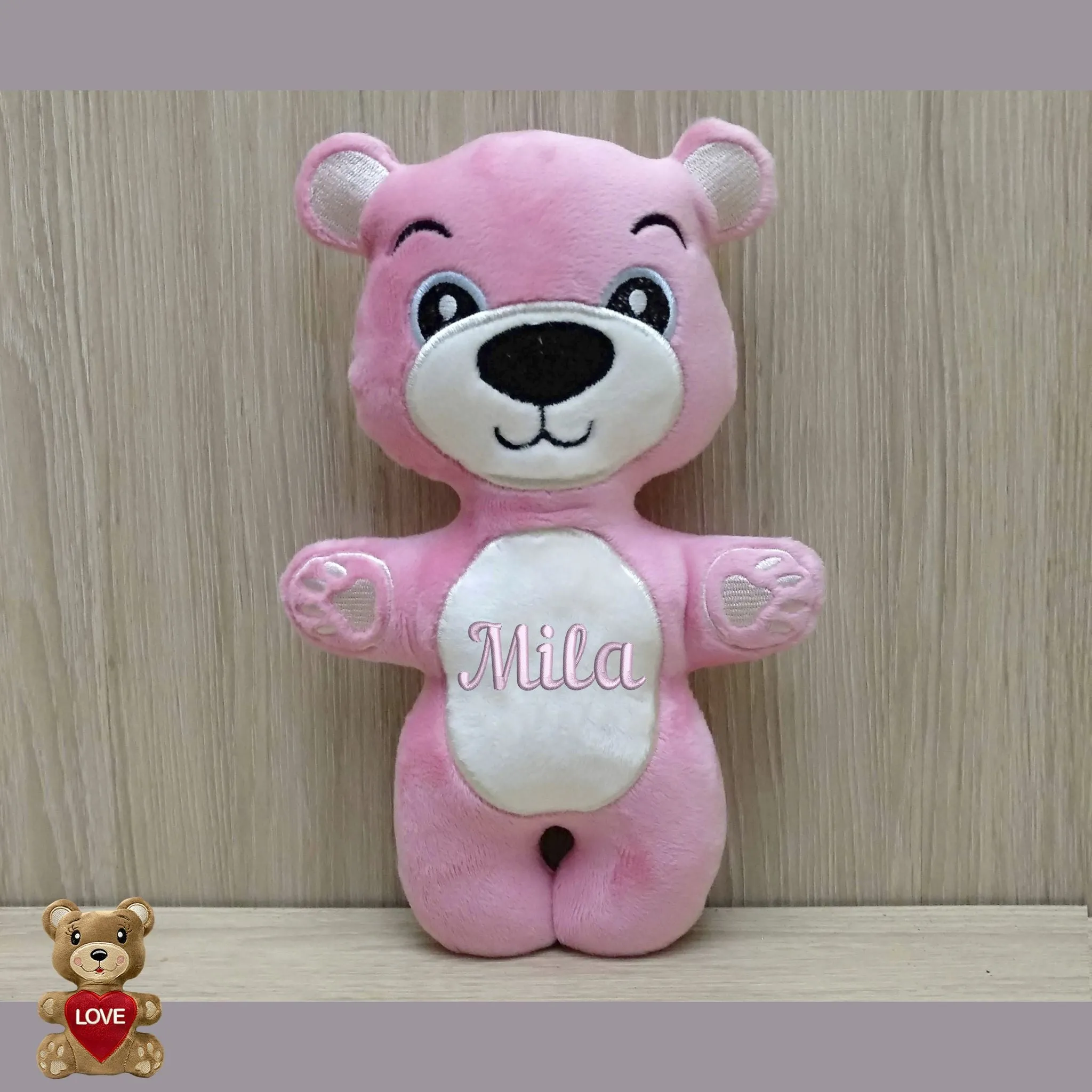 Personalised Pink BearTeddy Stuffed Toy - Custom Gifts For Children