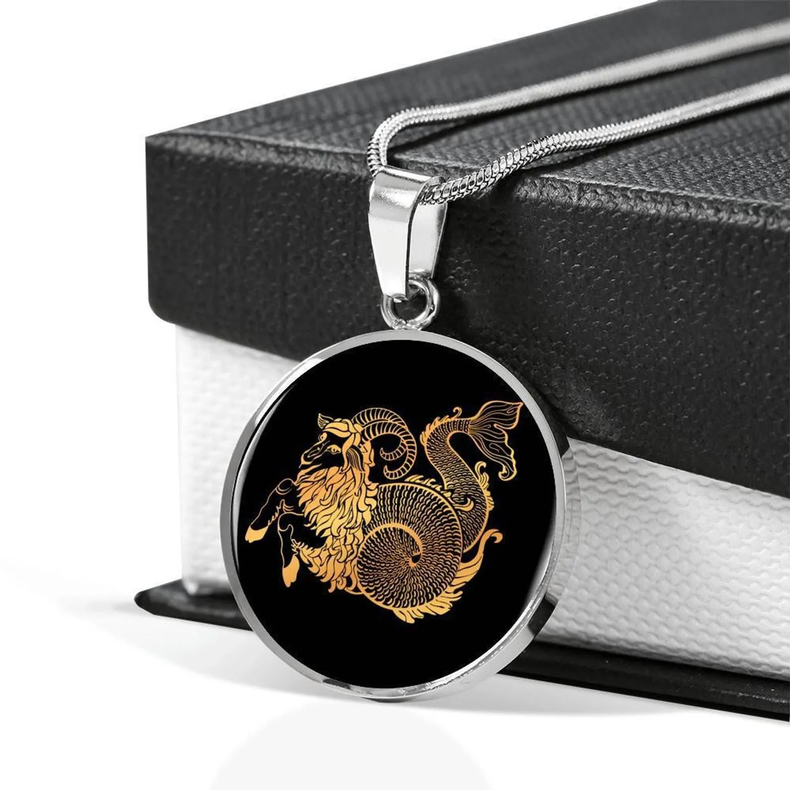 Personalized Capricorn Zodiac Necklace, Luxury Customized Necklace, Engraved Capricorn Gifts, Capricorn Horoscope Present, Goat Lover Gift