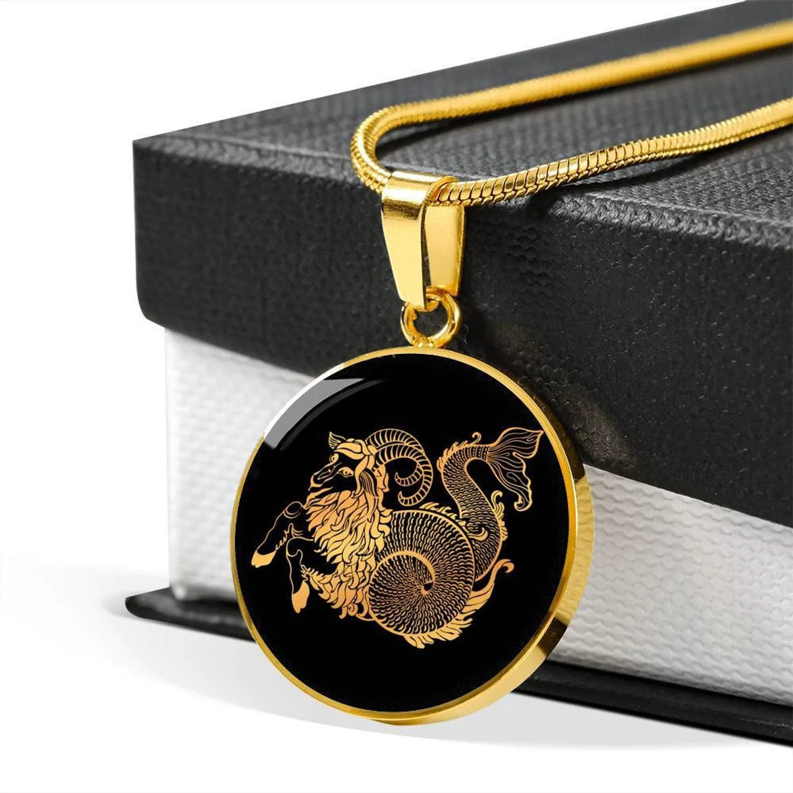 Personalized Capricorn Zodiac Necklace, Luxury Customized Necklace, Engraved Capricorn Gifts, Capricorn Horoscope Present, Goat Lover Gift