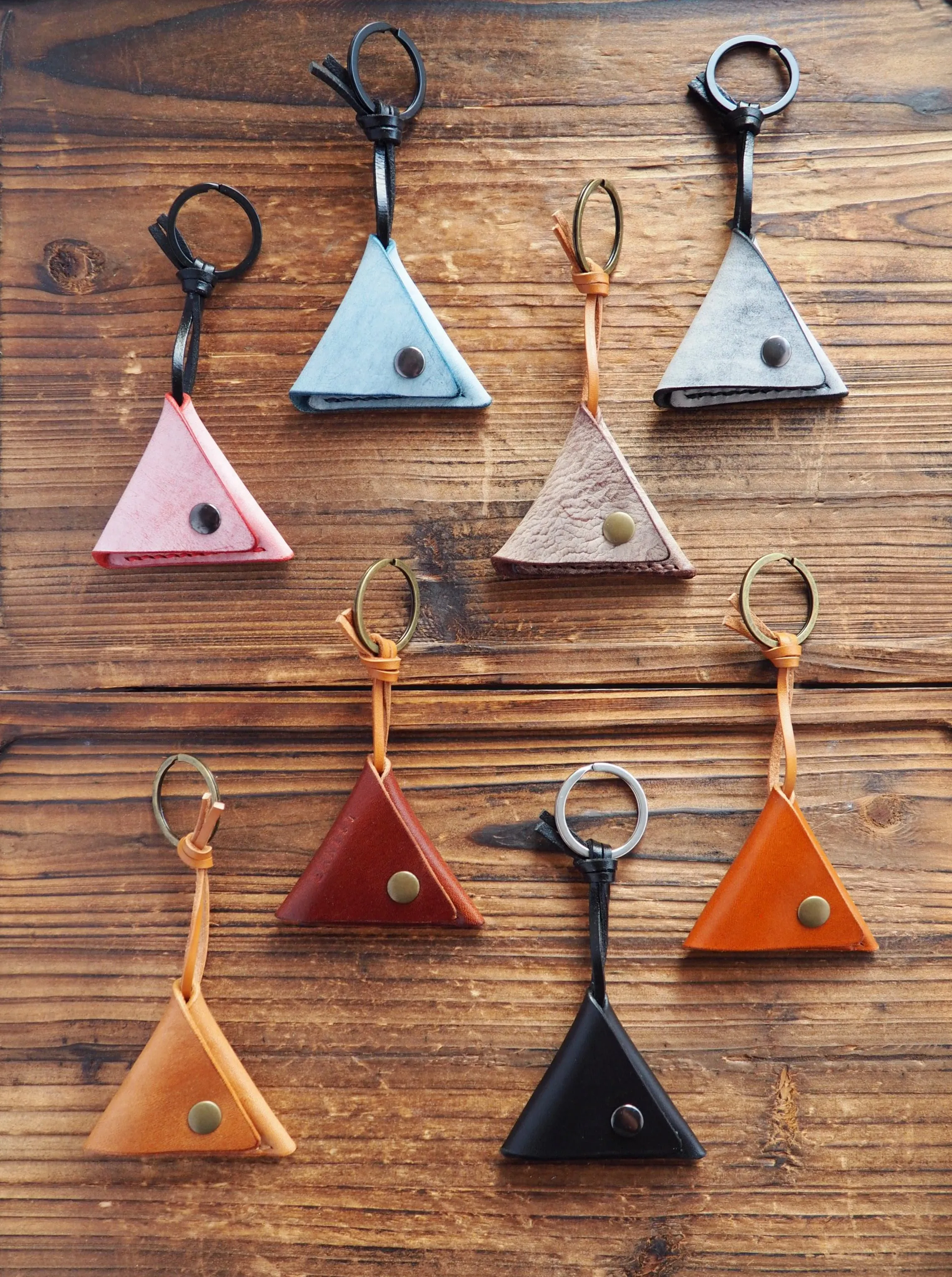 Personalized Leather Folded Guitar Pick Holder Keychain #Ghost Black