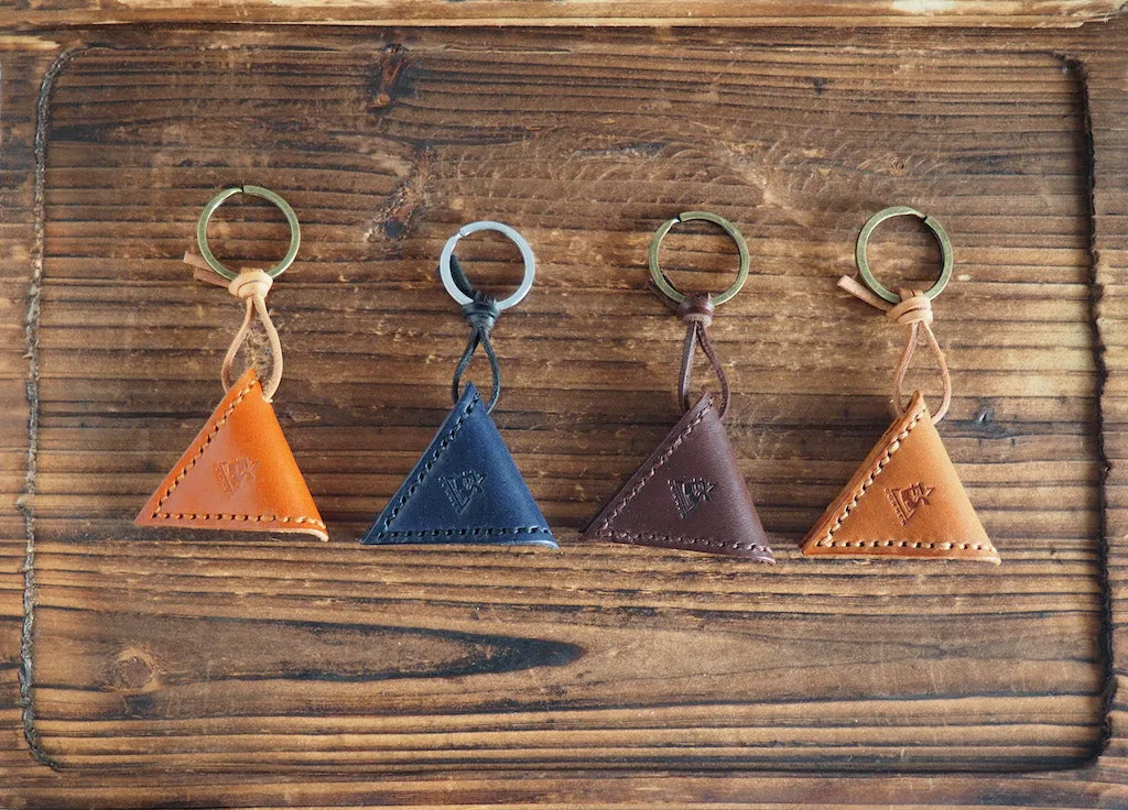 Personalized Leather Guitar Pick Holder Keychain #Brown