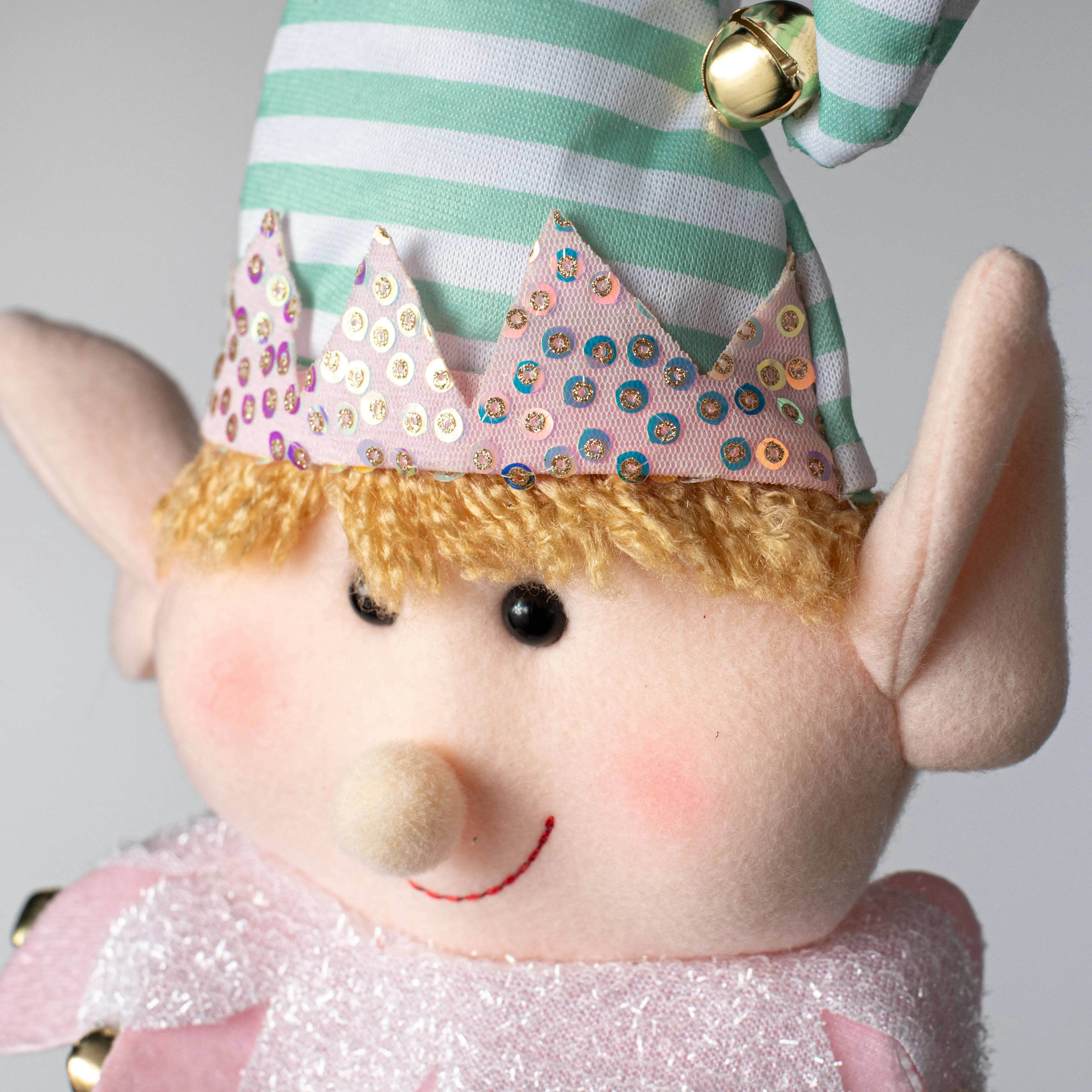 Plush Christmas Elf Wreath Accent Kit: Mint, Pink & Blue