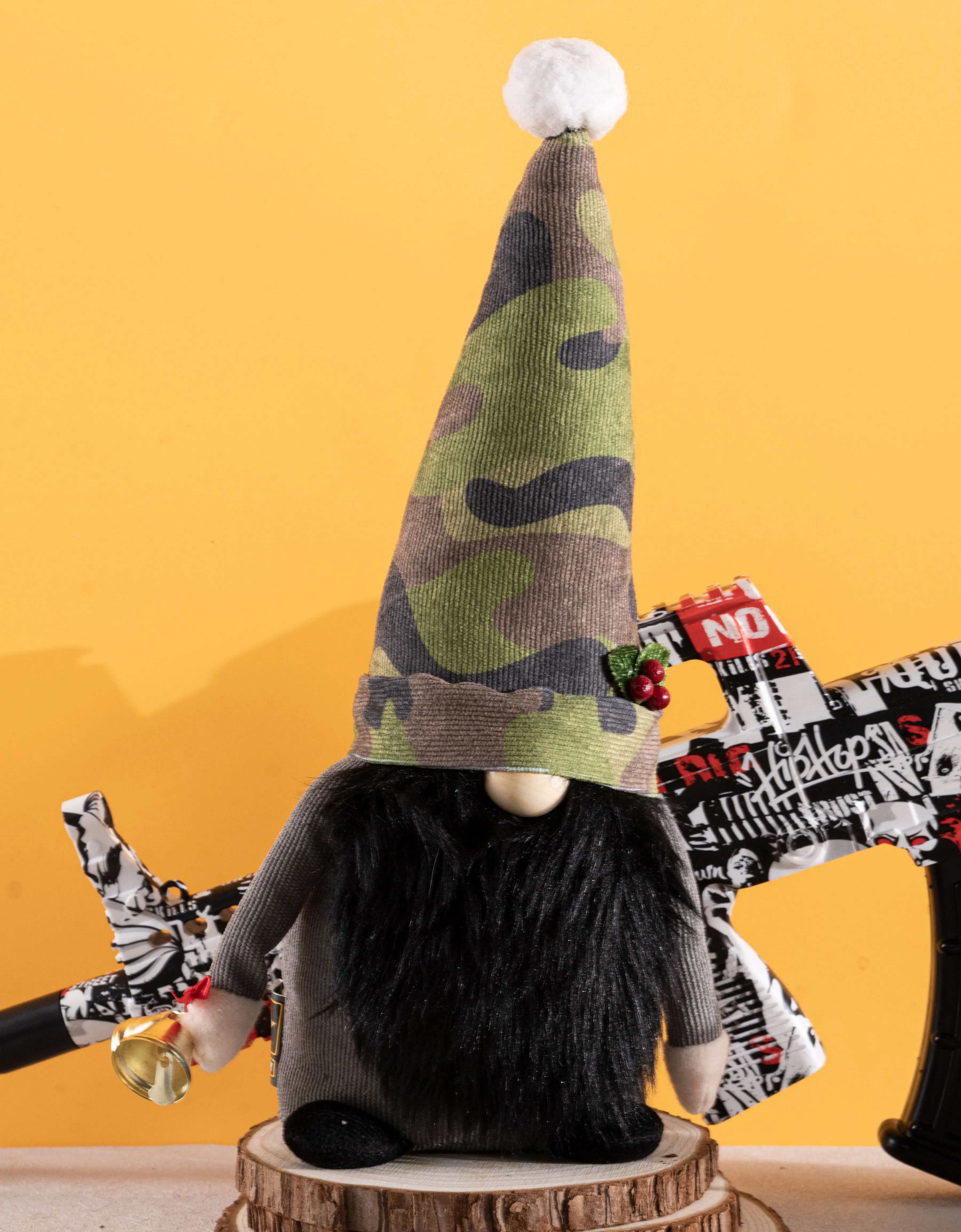 Plush Military Gnome for General and Army Decorations