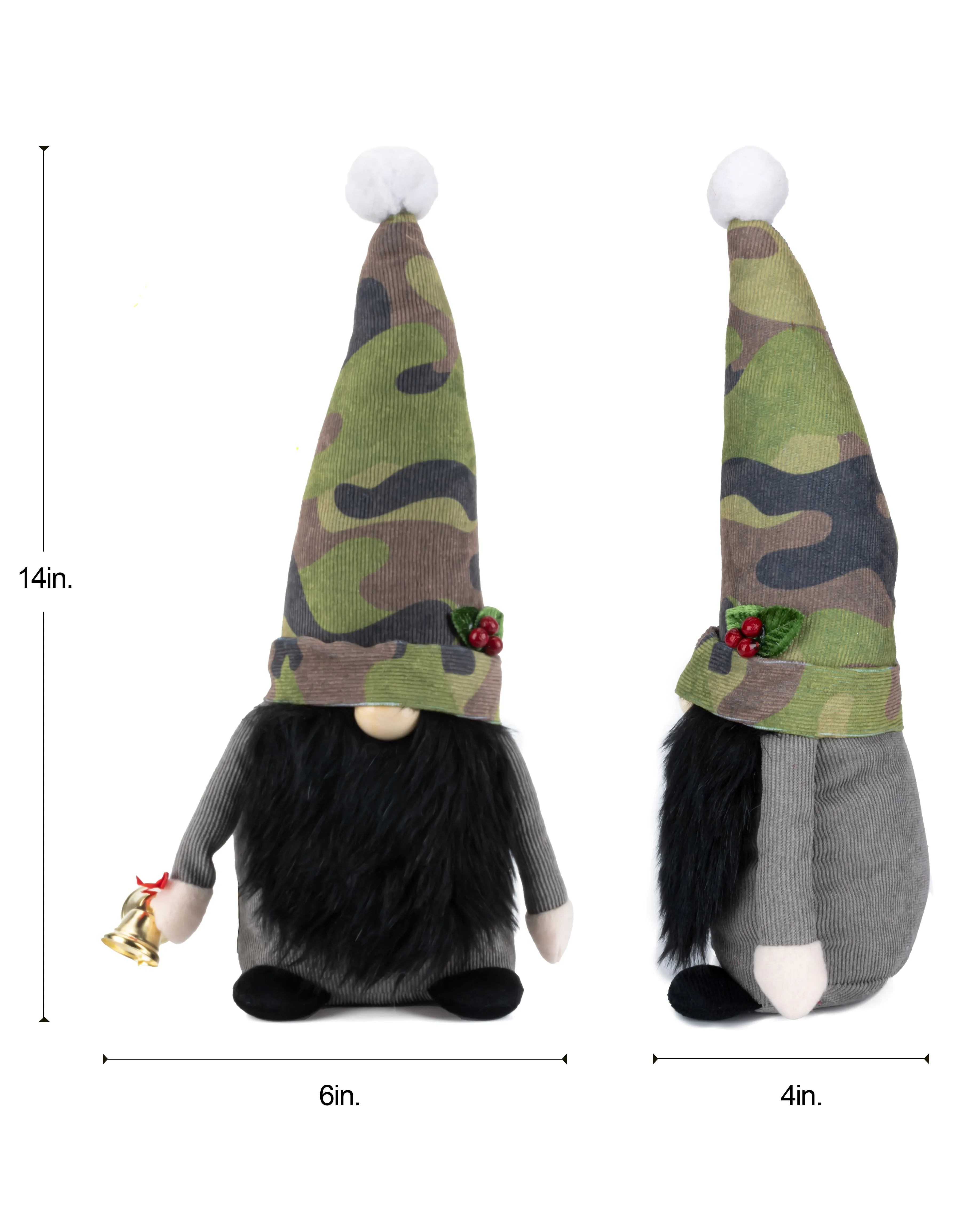 Plush Military Gnome for General and Army Decorations