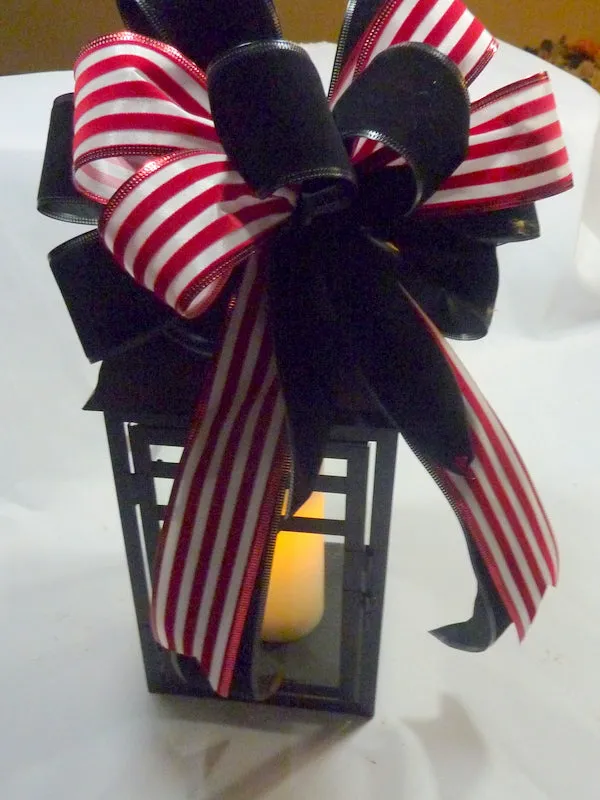 Red and Black Velvet Christmas bow, wreath bow, Lantern bow
