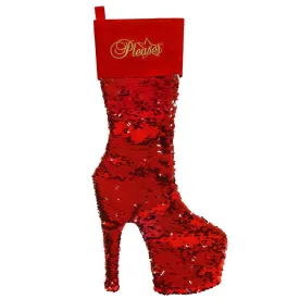 Red Sequin Christmas Stocking