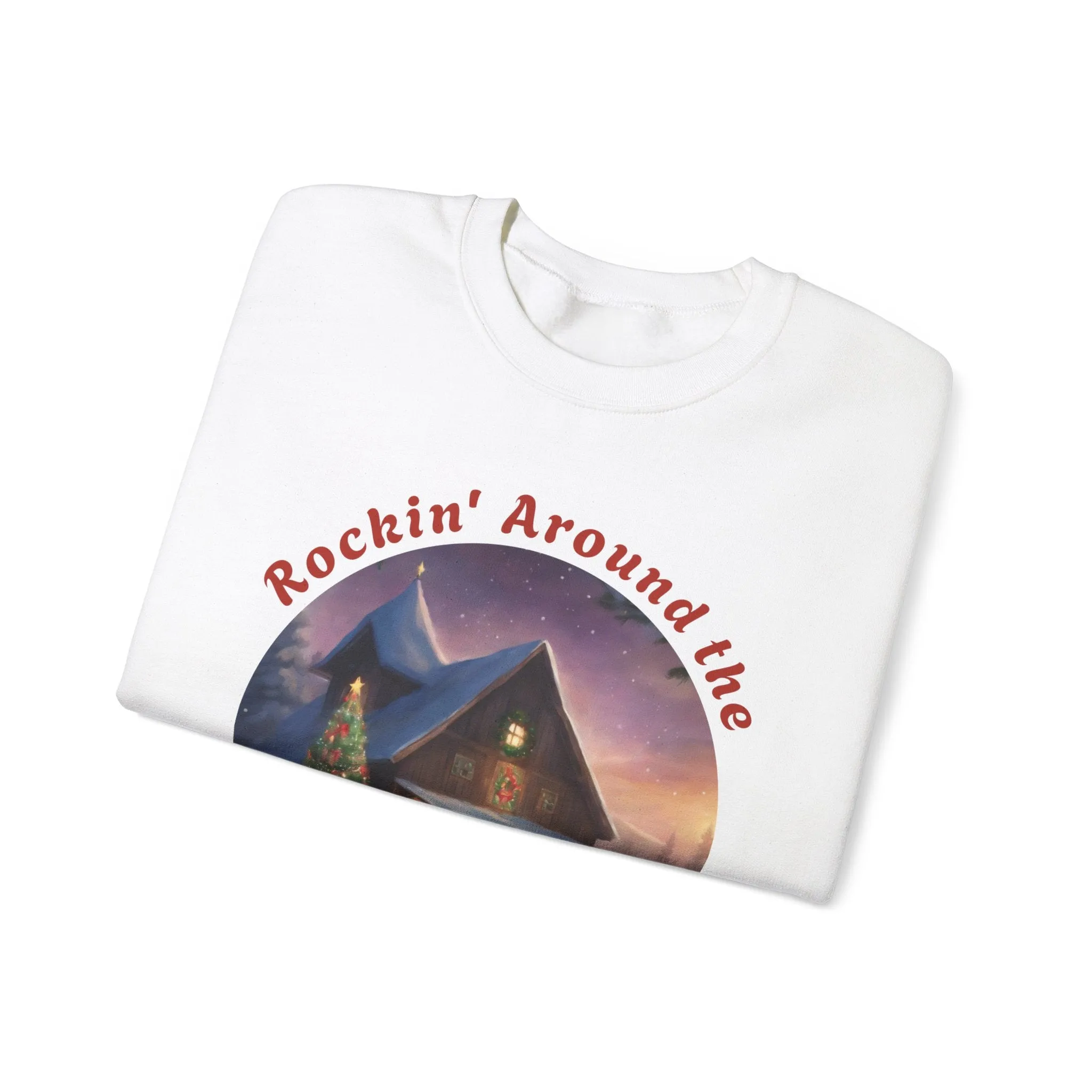 Rockin' Around the Christmas Barn Crewneck Sweatshirt, Country Music Sweater, Christmas Sweater