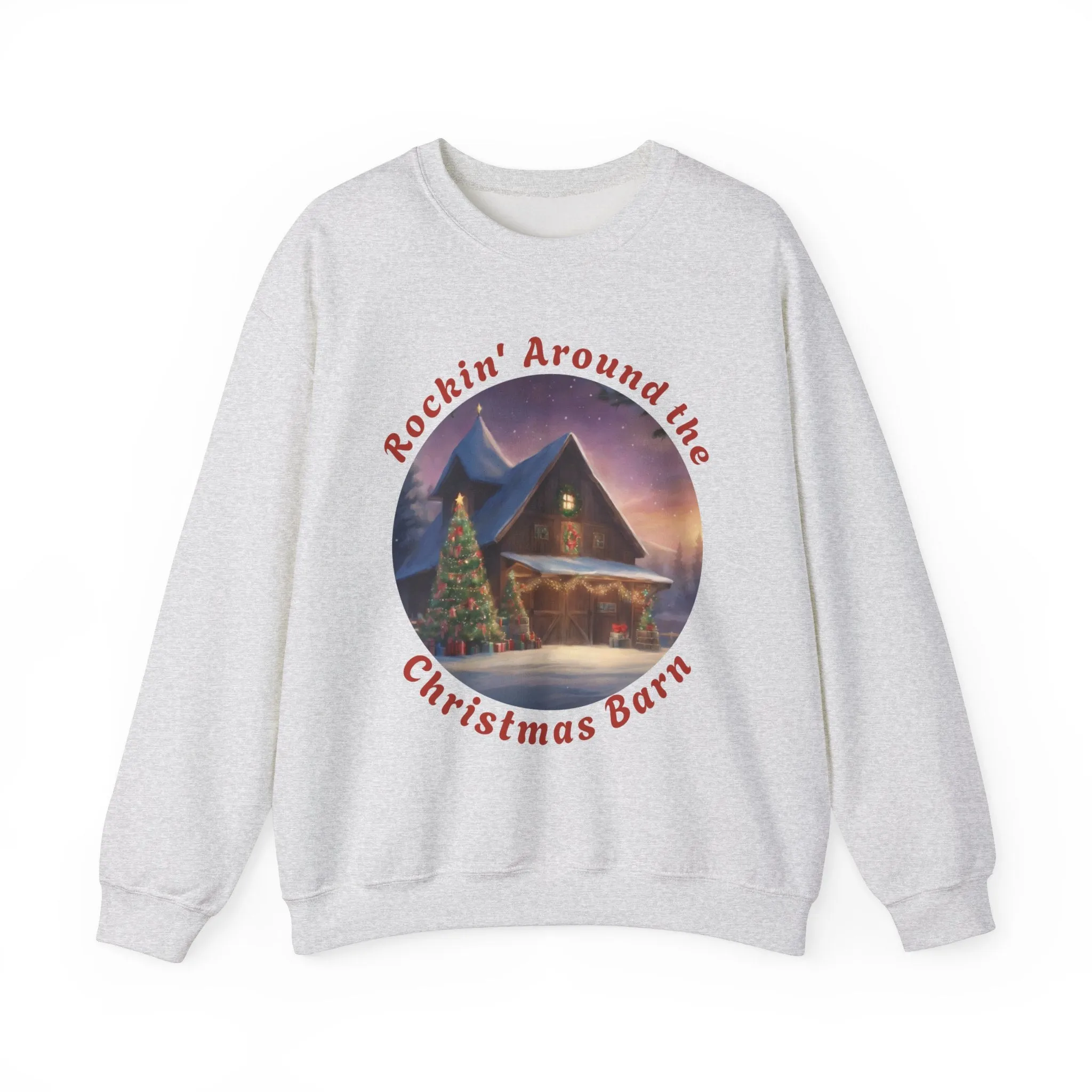 Rockin' Around the Christmas Barn Crewneck Sweatshirt, Country Music Sweater, Christmas Sweater