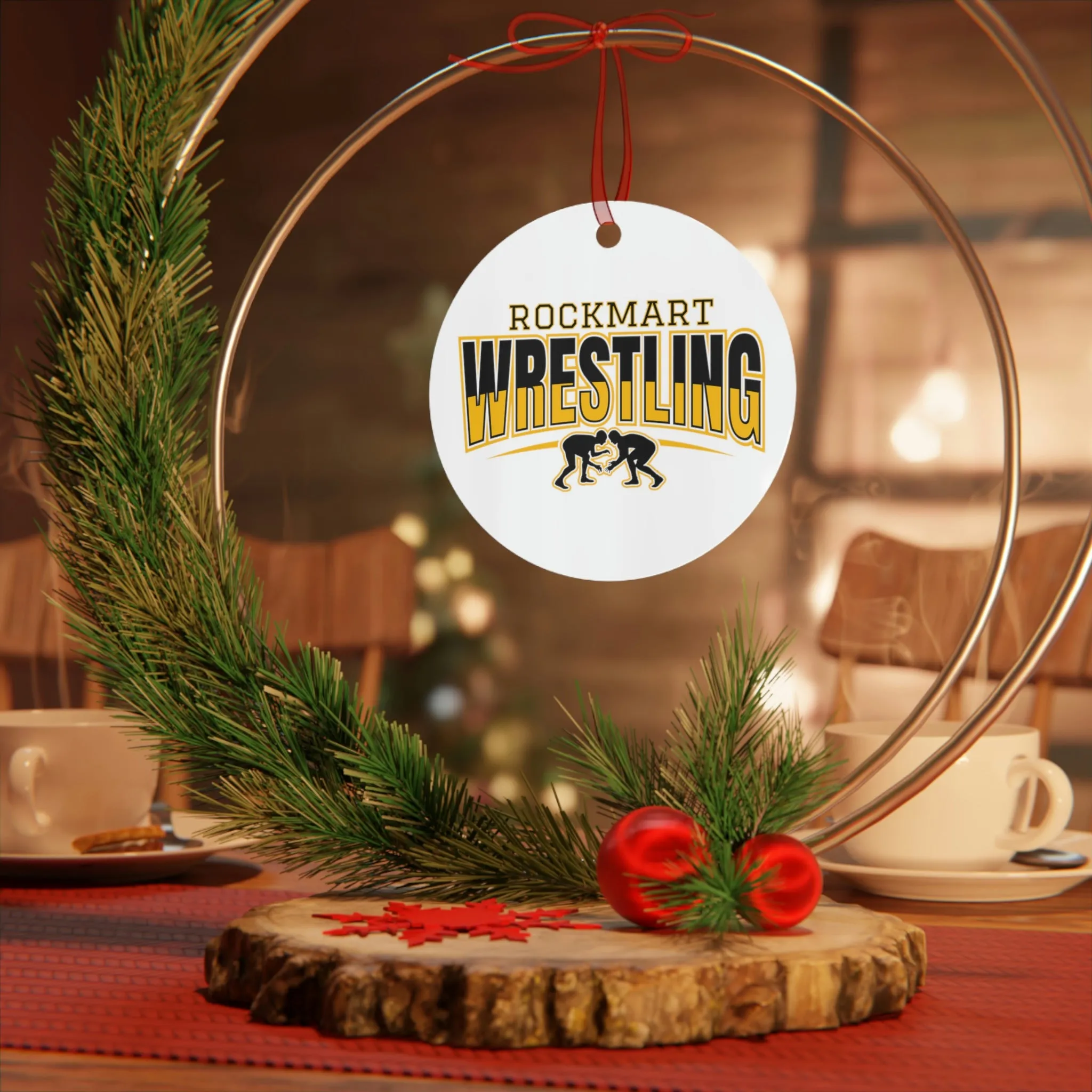 Rockmart Wrestling Metal Ornaments