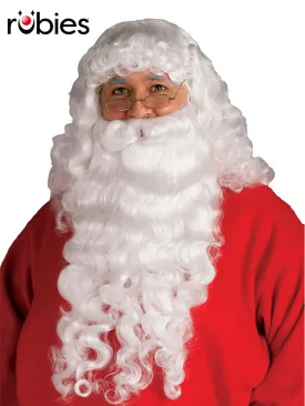 SANTA PLUSH BEARD & WIG SET – ADULT