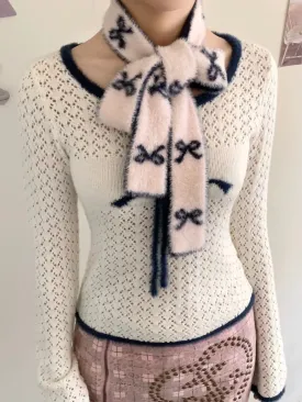 Sic Astra Angel Energy Ribbon Knitting 2 sides Scarf (Faux Fur)