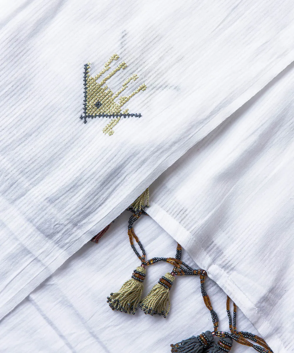 Sinai White Cotton Shawl