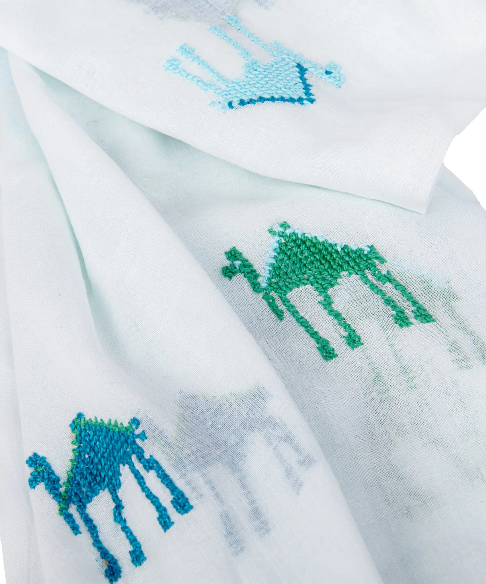 Sinai White Cotton Shawl