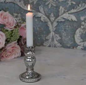 Small Antique Silver Glass Candlesticks