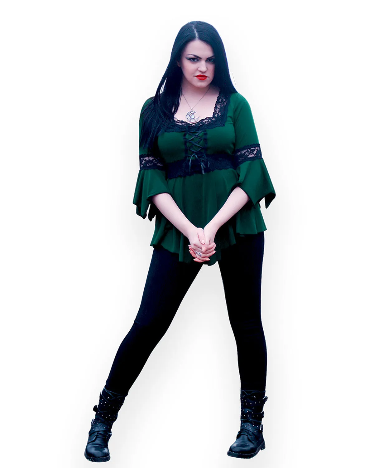 Spellcaster Witch Costume with Renaissance Top, Envy
