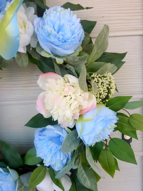Spring peony wreath, Wreaths for the Front door, Spring Wreaths, peony wreath