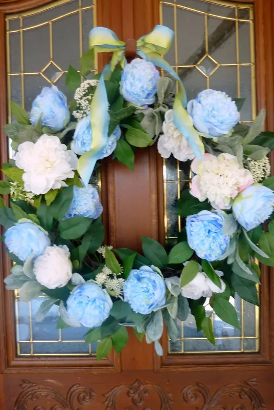 Spring peony wreath, Wreaths for the Front door, Spring Wreaths, peony wreath