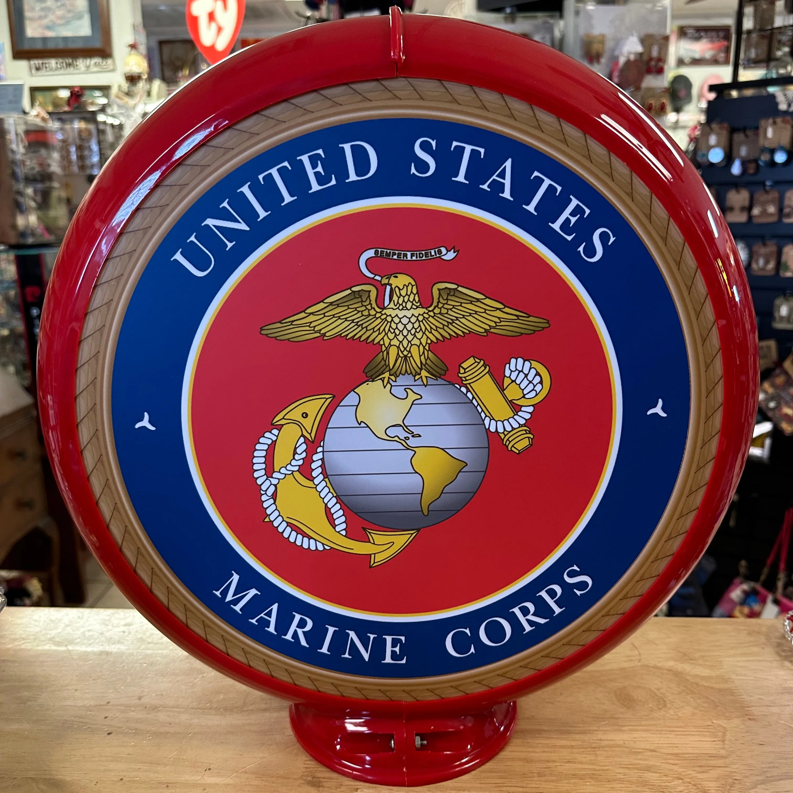 United States Marine Corps Reproduction Poly Plastic Gas Pump Globe