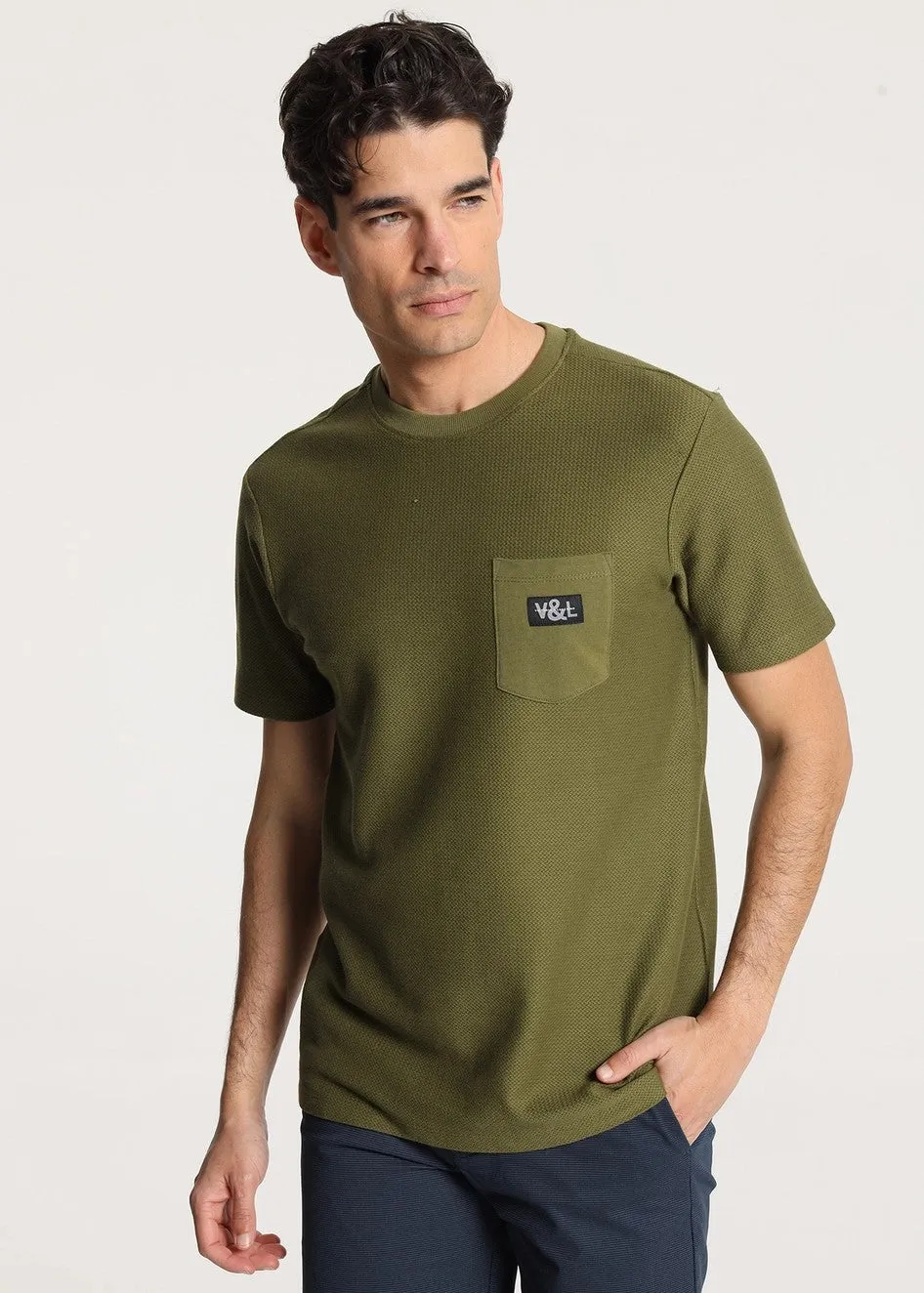 V&Lucchino textured cotton t-shirt green