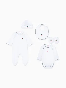 White Holly Embroidered Gift Set