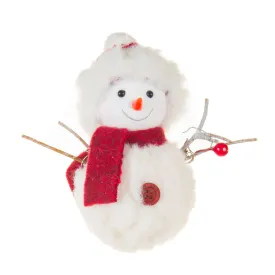 White   Red Cheery Snowman Ornament