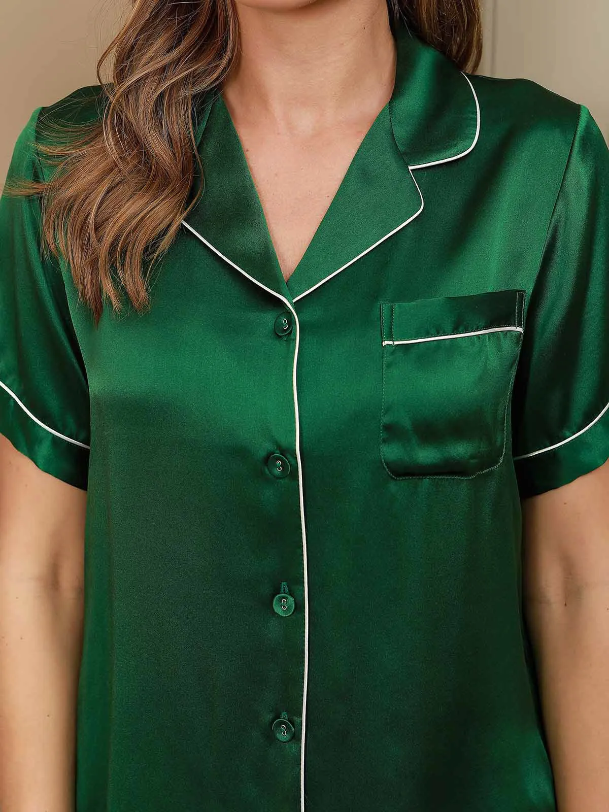 Women's 100% Mulberry Silk Short Sleeve Pyjama Set