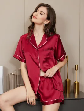 Women's 100% Mulberry Silk Short Sleeve Pyjama Set